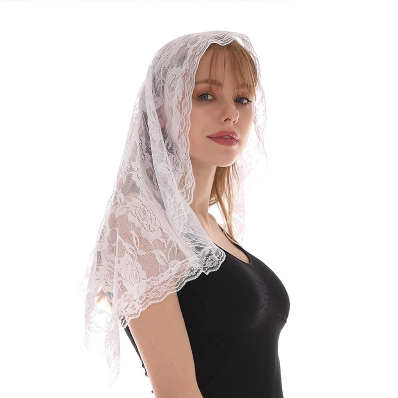 Lace Mantilla Catholic Church Chapel Veil for Head Covering Scarf for Brides
