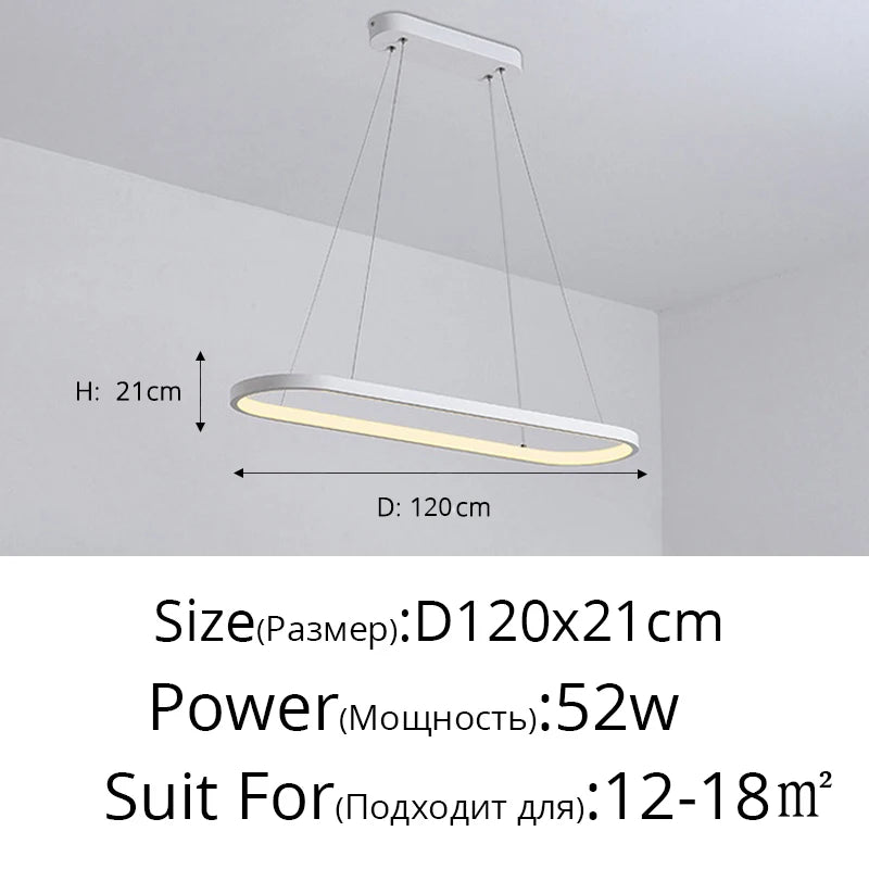 Designer dining room ceiling lamp ins Nordic minimalist dining room bar table creativity word led strip modern simplicity