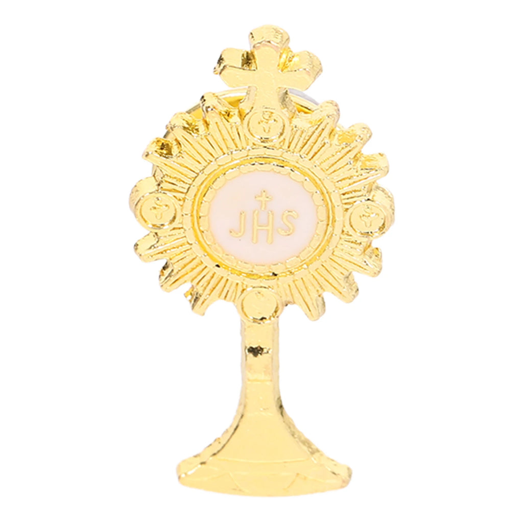 First Communion Breastpin Chalice Cross Pin Religious Brooch Enamel Lapel Tie Pin Jewelry Accessories Holy Communion Keepsake