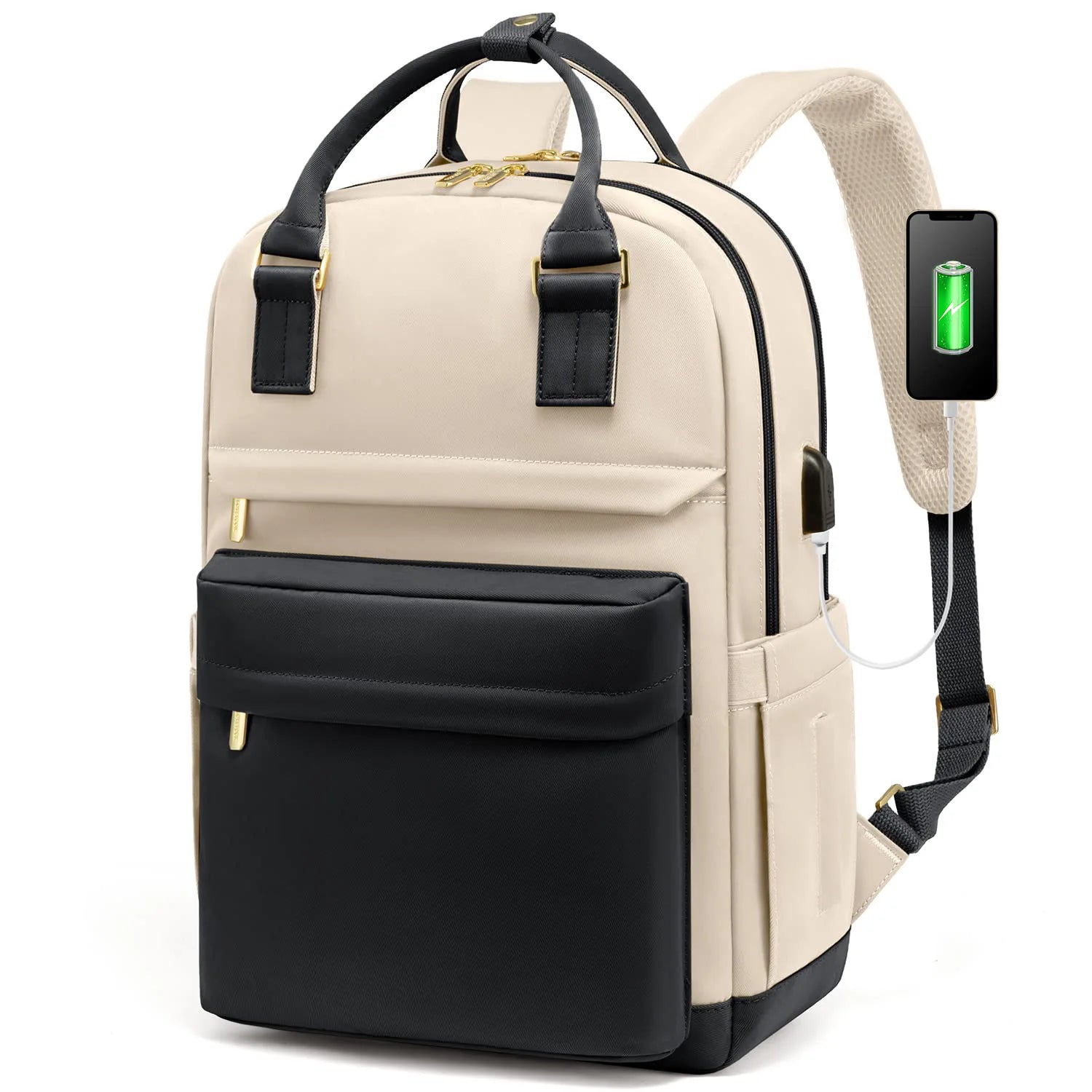 Laptop Backpack For Women 15.6 Inch With USB Port Waterproof Travel Bags Vintage Daypacks Bookbag For College School Work