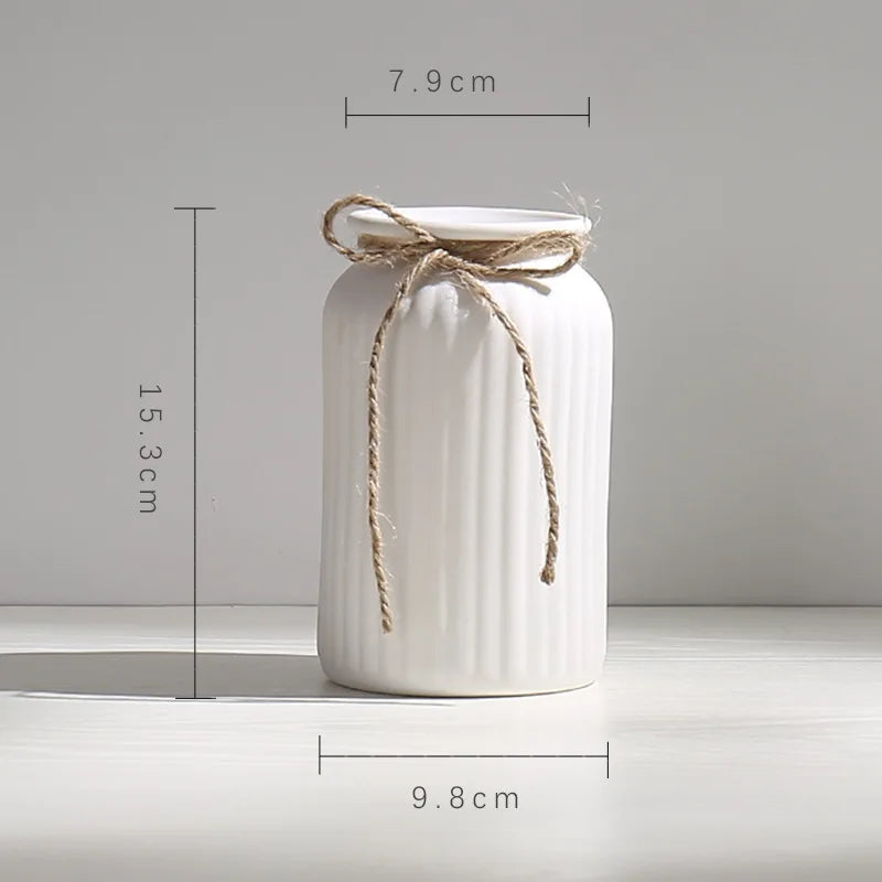 Modern Nordic Ceramic Vases, Living Room, Household Tabletop Decorations, Plain Burning Process, High Grade Vase
