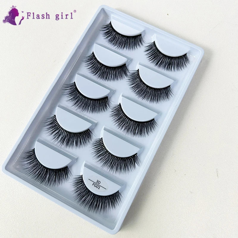 Flash girl The most popular 3DH series 10 Styles 3D faux mink lashes silk eyelashes natural model private label packaging