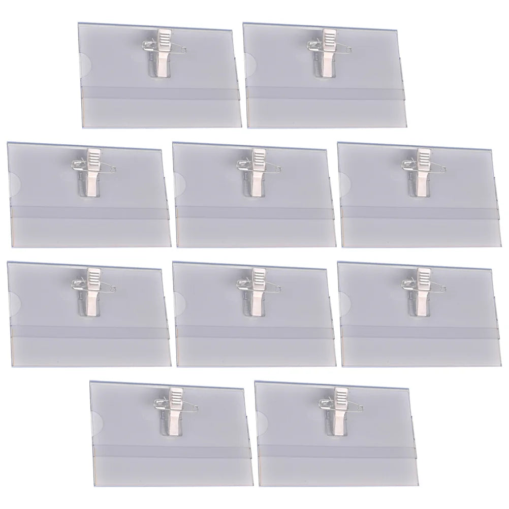 50 Pcs Badge Name Tag Holders Clips For Staff Chest Card Identification Lanyard Holder Pin Alligator Card Case Plastic