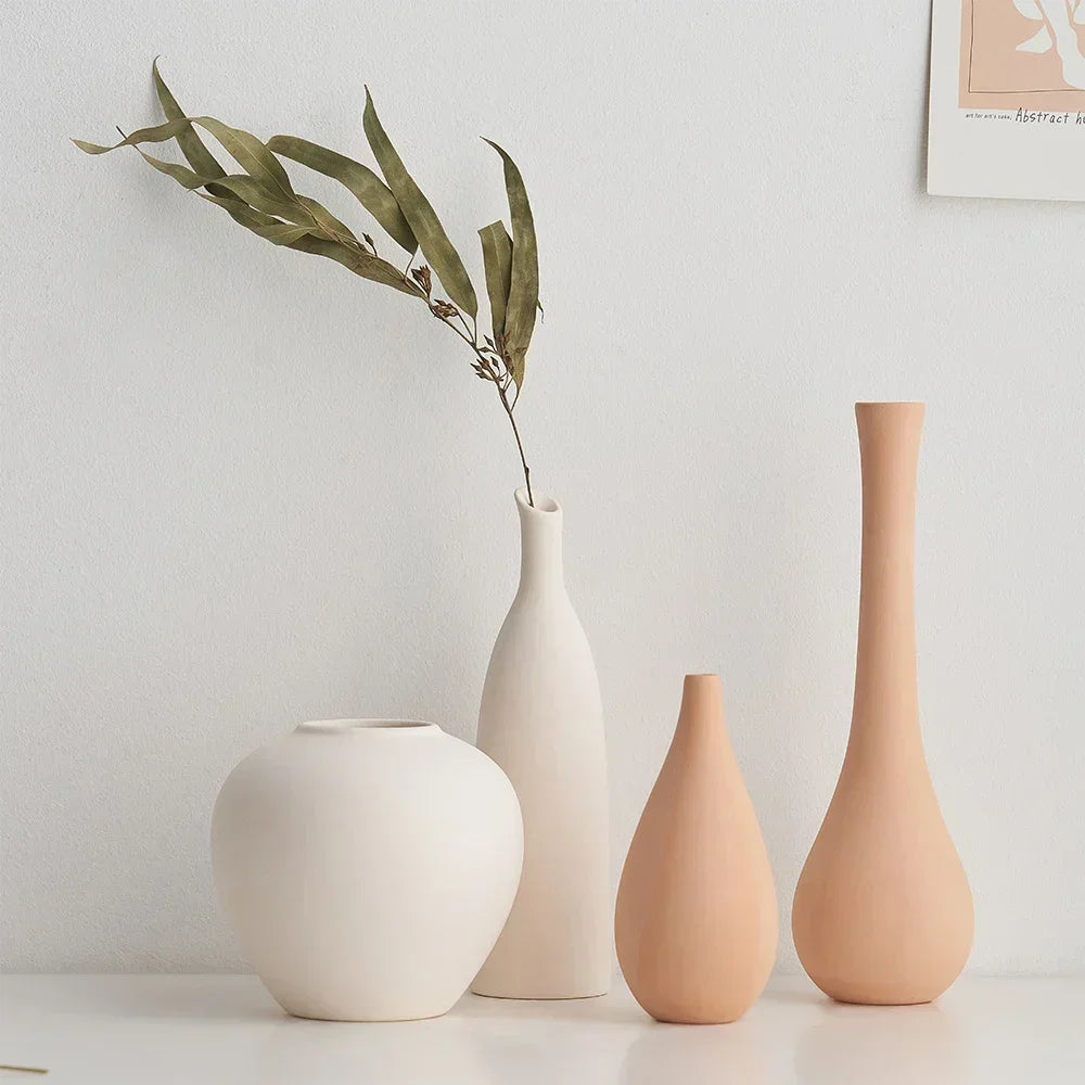 Plain Vas Photography  Arrangement Creative and Minimalist Decoration Pottery Props for Home Nordic Ins Style Plain Ceramic Vase
