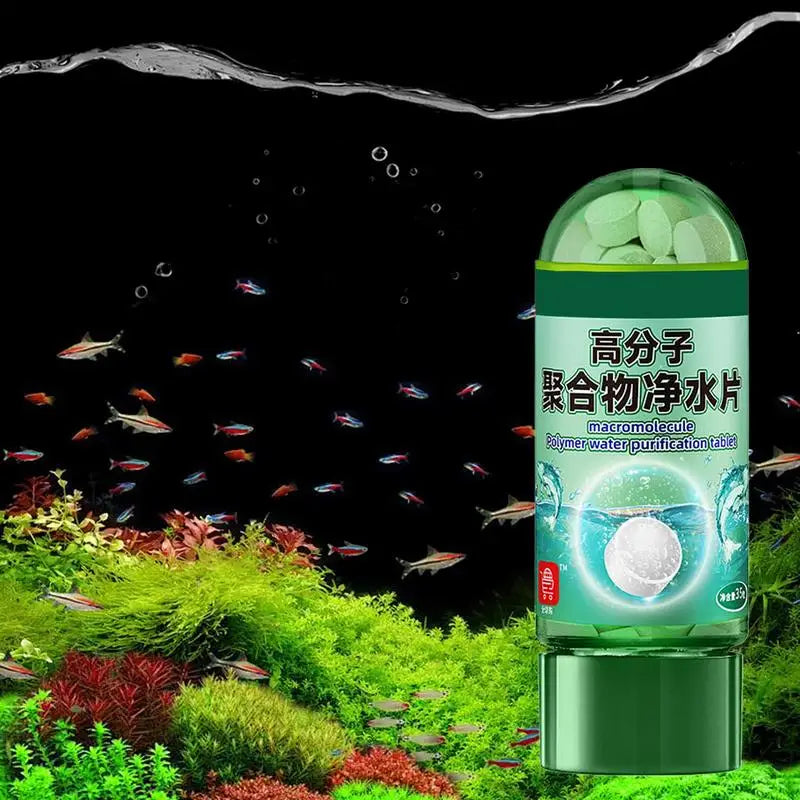Water Purifying Tablets 1 Bottle Fast Water Purification Tabs Fish Supplies Potable Aqua Tablets Natural Fish Tank Accessories