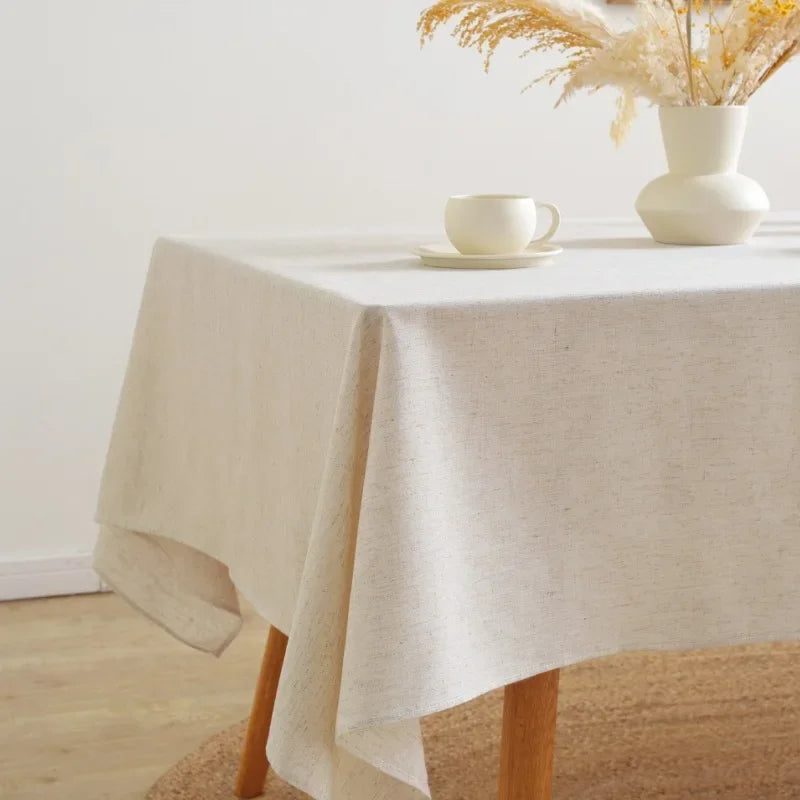 Cotton Linen Jute Lace Tablecloth for Wedding Home Party Dining Banquet Decoration Flax Fabric Table Cloth Luxurious Table Cover