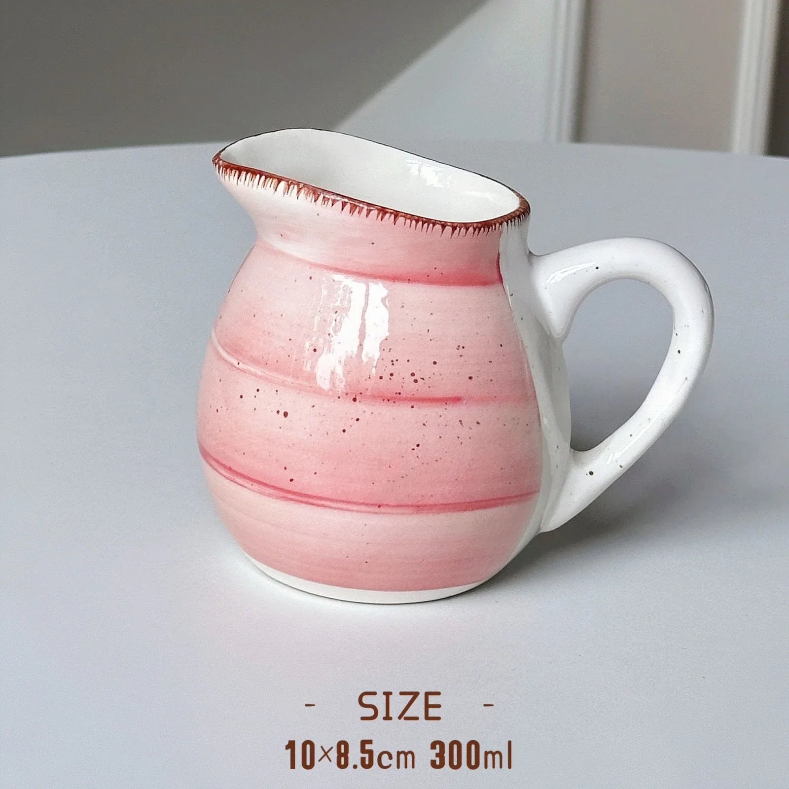 New Vintage Ceramic Creamer with Handle Cream Jug Gravy Boat Coffee Milk Pitcher Dipping Sauce Jug Milk Pourer Syrup Dispenser