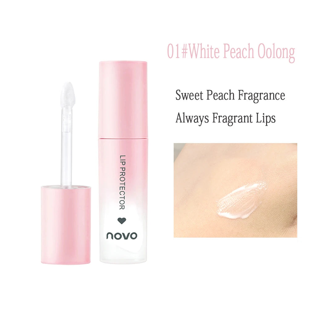Cute Fruit Lip Balm Peach Tea Color Lip Gloss Natural Lasting Moisturizing Lighten Lip Lines Color Changing Jelly Plump Lip Care