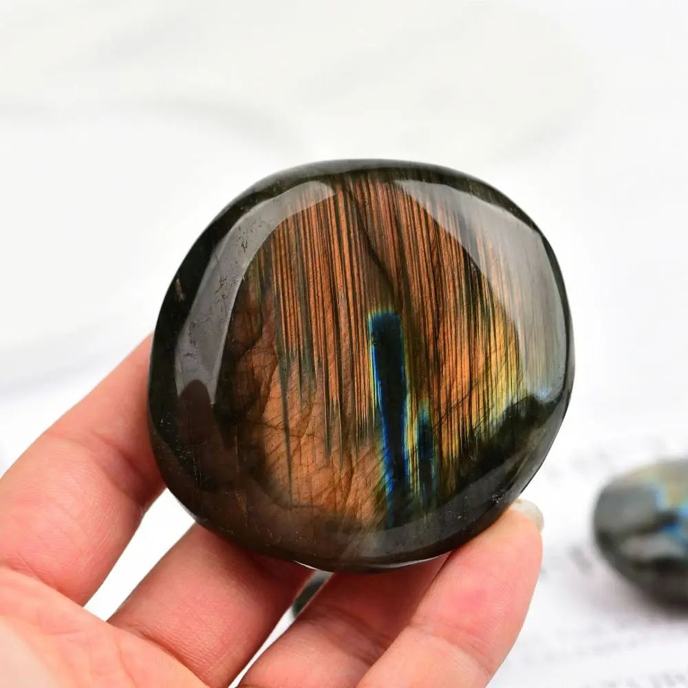 1pcs Natural Moonstone Crafts Luminous Labradorite Crystal Stone Decoration Ornament