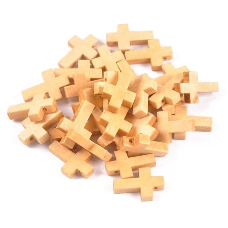 Pack of 50pcs Wood Cross Holding Church Utensil Religious Souvenir Comfort Holding Crosses Home Decors Ornament