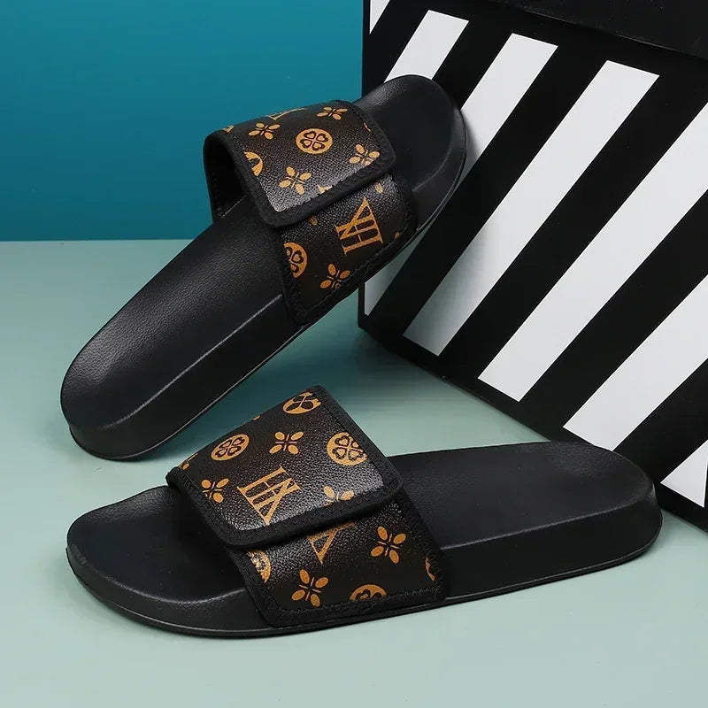 Sandalias De Piel Auténtica Para Hombre Chanclas Cómodas Para Casa Zapatos De Verano Mens Shoes Men Sandals