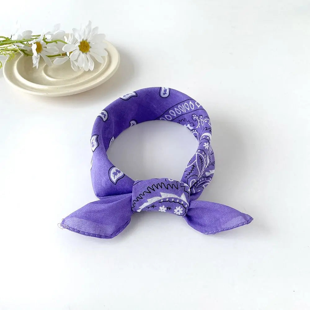 Headband Small Square Scarf Triangle Scarf Hip Hop Cashew Nut Print Scarves Scarf Hair Band Cotton and Linen Printed Silk Scarf