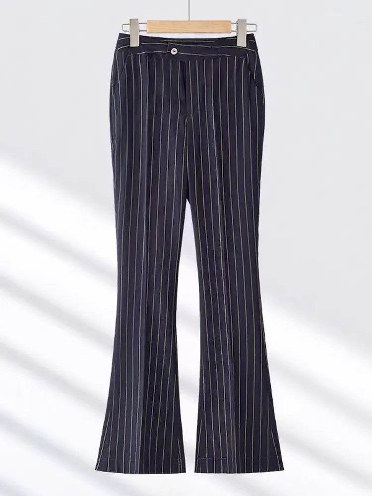 NAVIU Fashion Women Office Ladies Formal Golden stripes Pants Suit Set Female Business Work Wear Blazer Jacket And Trouser