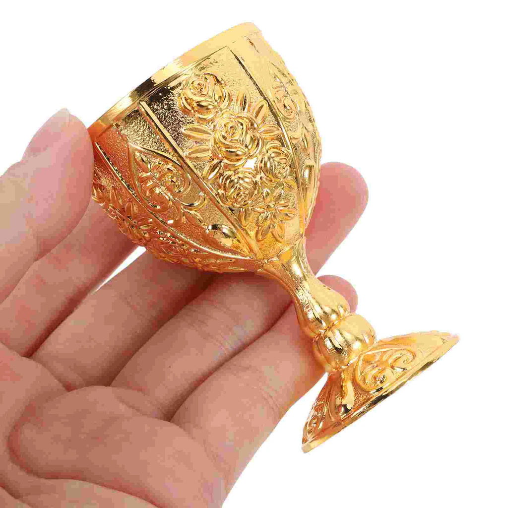 Brass Dragon Retro European Goblet Cup Vintage Chalice Medieval Glass Temple Gold Holy Knight Viking Beer Metal