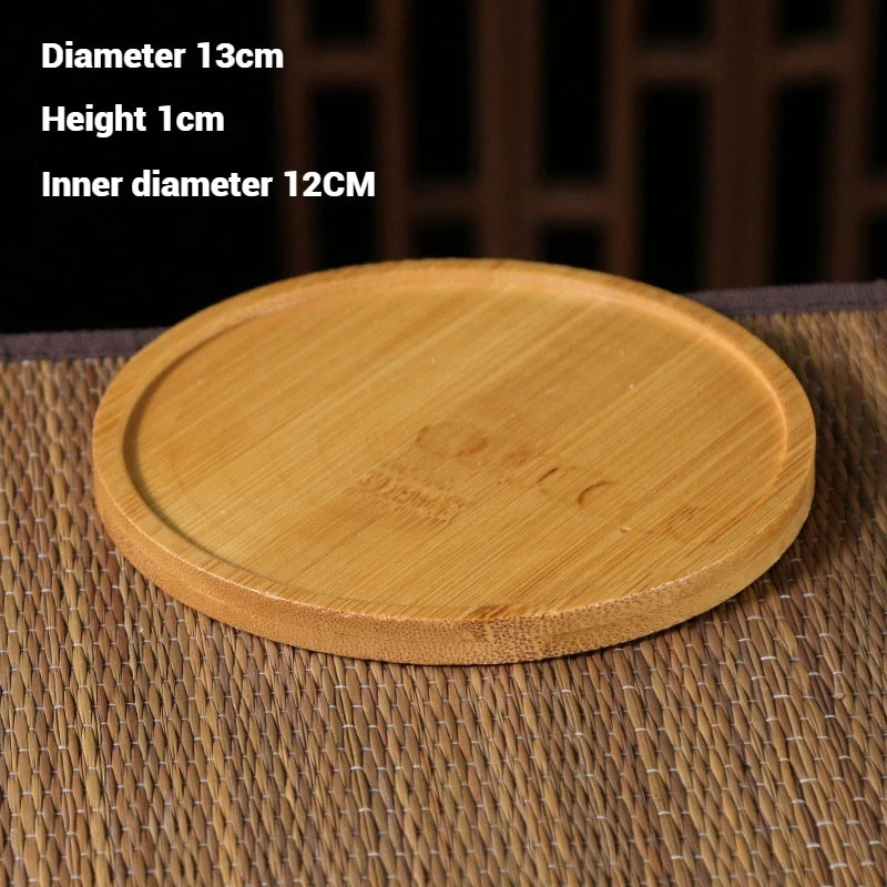 30 Style Round Square Flower Pots Planter Bamboo Tray Wood Holder Home Decor Gardening Supply Anti-Fade Simple Elegant Design