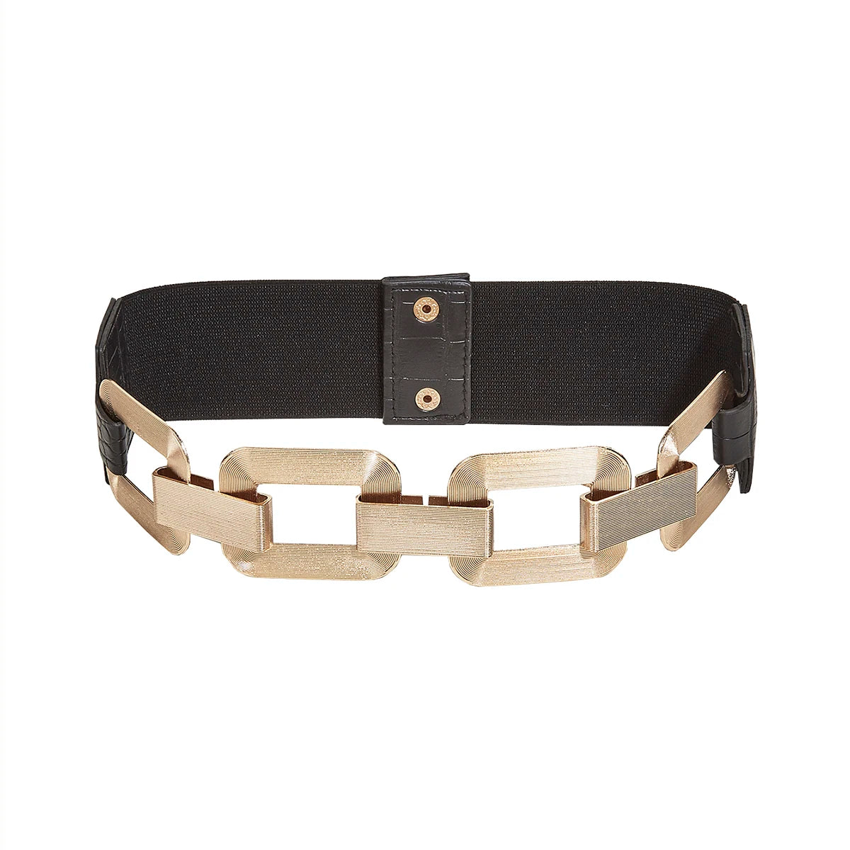 Ladies's Gold Square Metal Elastic Chain Buckle Link Girdle Casual Vintage Waistband waist Decorate Belt For Women On Coat Dress