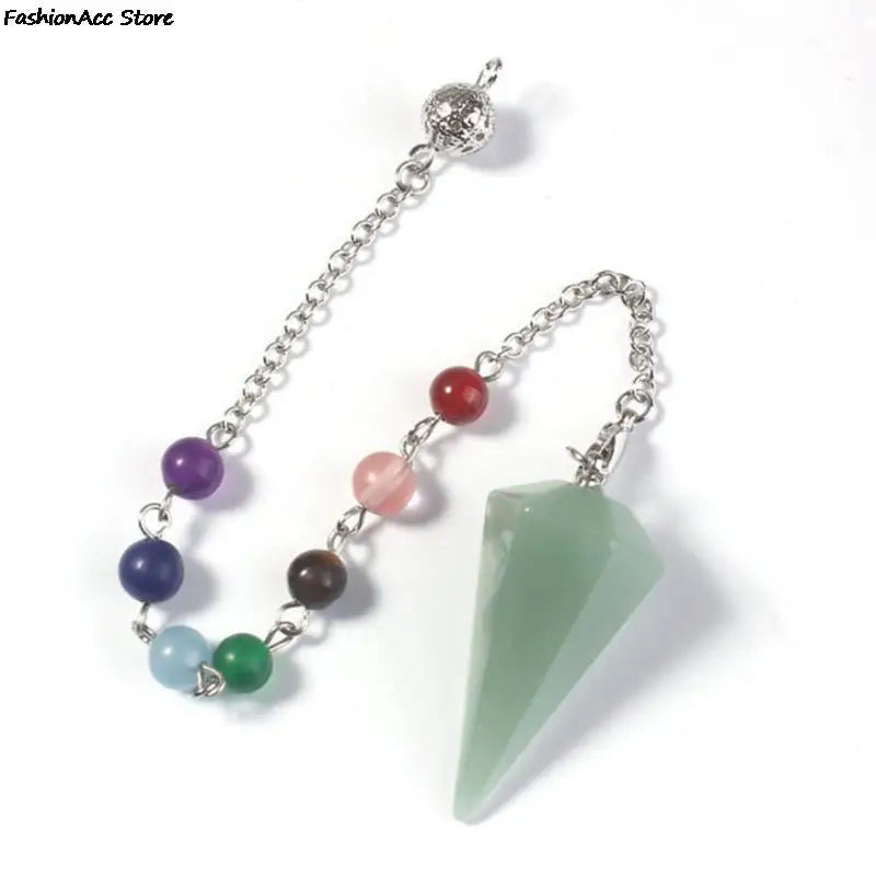 Healing Pendulum For Divination Pink Quartz Pendulums Biolocation Natural Gem Stone Chain Men Reiki Crystal Pendant