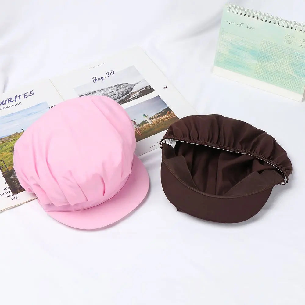 Chef Hat Kitchen Cooking Chef Cap Food Service Hair Nets Chic Work Accessories Women Bandage Adjustable Cap Solid