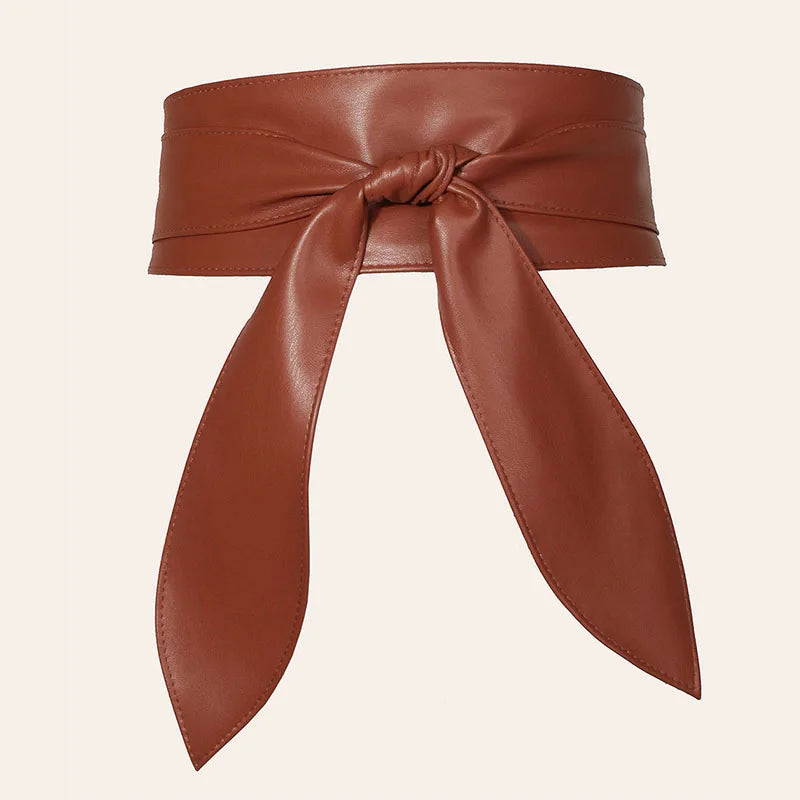 Women's Bow Wide Belt Fashion Corset Woman Decor Waistband High Quality Solid Color Girdles Ribbon Belts For Dresses YF1011