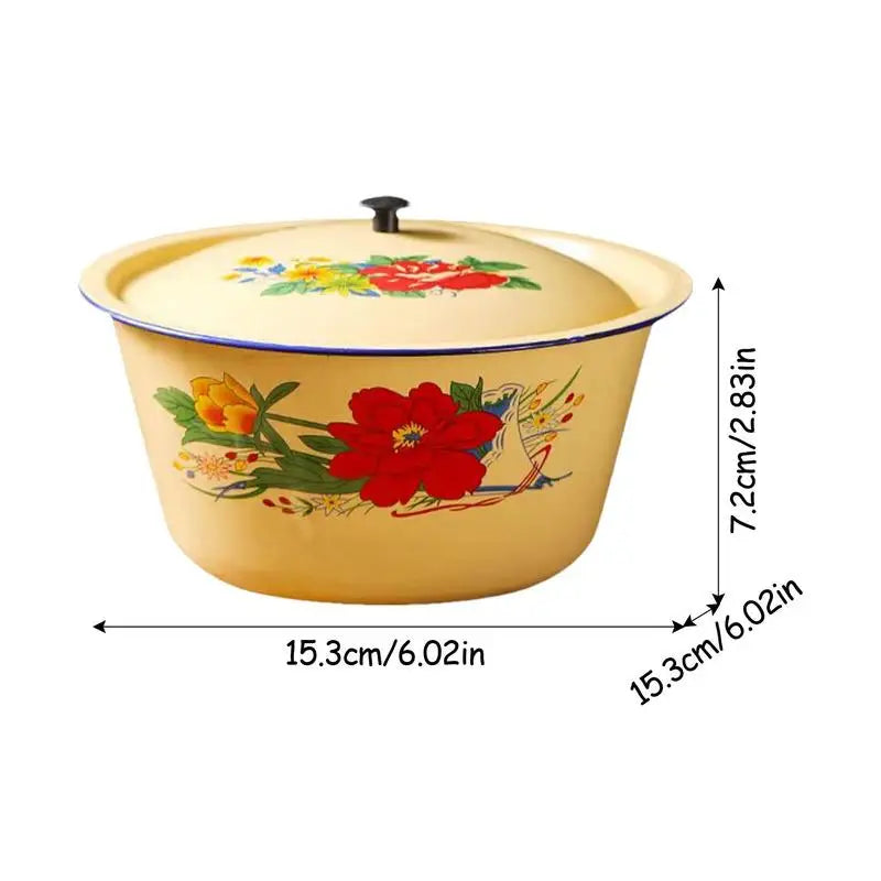 Enamel Basin nostalgic old iron enamel soup basin Retro Vintage Enamel Bowl Vegetable Container Pot Enamel Ware Enamels Basin