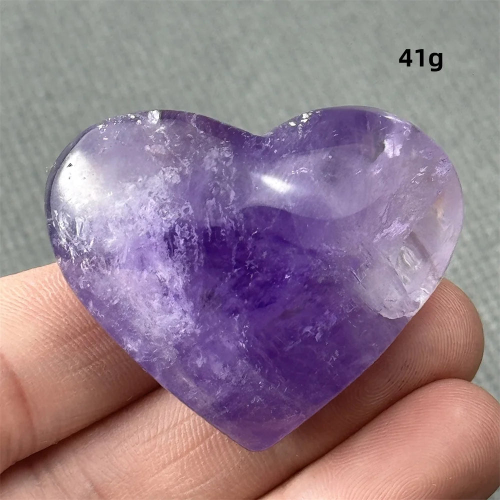 Natural Amethyst Heart Shaped Love Gemstone Meaning Love Healing Reiki Meditation Energy Witchcraft Home Decoration