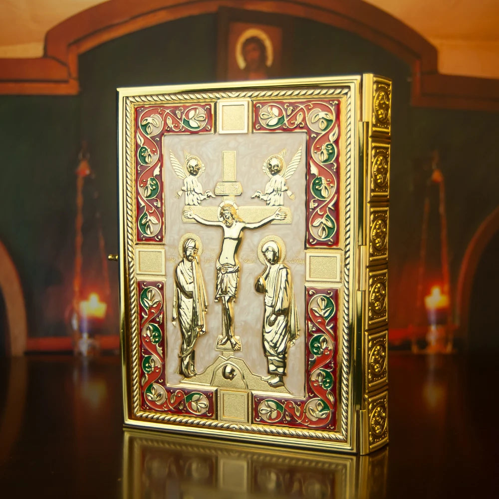 19*14*3.CM Eastern Orthodox Holy Scriptures Gospel Book Cover For Church With High Quality Handmade And Gold Plating