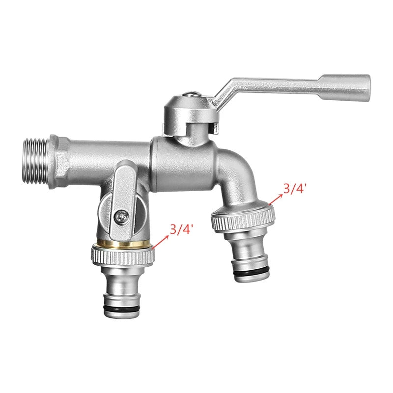 1PC Brass Bibcock 7 Colors Bronze Antique Outdoor Dual Outlet Faucet Washing Machine Out Garden Balcony Frost Protection Tap