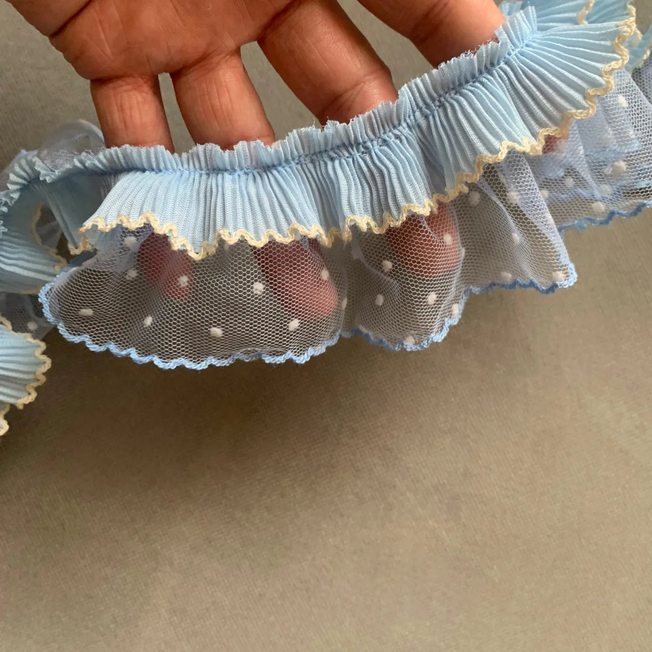 2yards 6cm wide Double fold lace Frilled Embroidery Cloth Lace Trim for DIY Crafts Costume Sewing Accessories Blue Lace Fabric