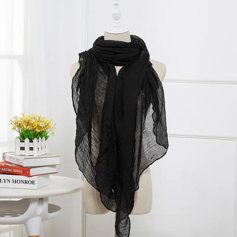 Fashion Soft Cotton Linen Scarf Shawl Women Muslim Hijab Scarf Long Headscarf  Wrap Scarves Elegant Headwear Beach Stoles Scarf