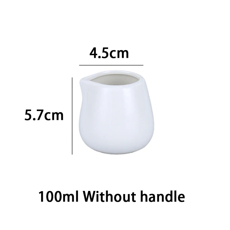 50/100/220ML Mini Ceramic Milk Jug Espresso Coffee Cream Jugs Kitchen Sauce Cup Serving Pitcher White Heat-resistant Milk Cup