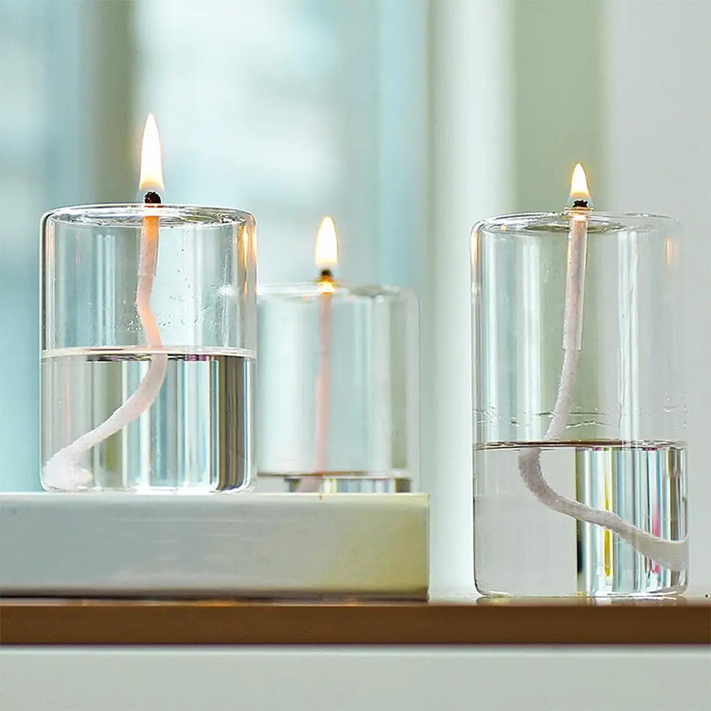 Refillable Glass Oil Candle Oil Lamp for Dining Party Christmas Wedding Glass Candle Holders for Wedding Tea Light