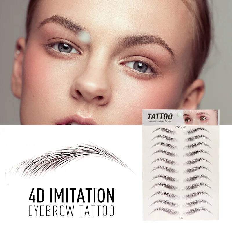 Women 4D Hair Like Eyebrow Makeup Waterproof Eyebrow Tattoo Sticker Long Lasting Natural Fake Eyebrow Stickers Cosmetics For Men