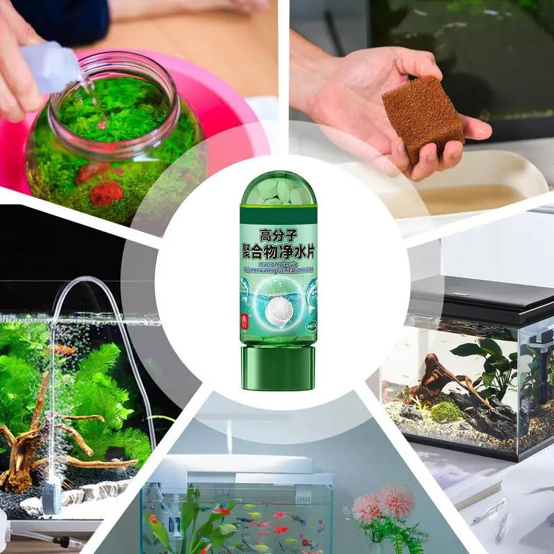 Water Purifying Tablets 1 Bottle Fast Water Purification Tabs Fish Supplies Potable Aqua Tablets Natural Fish Tank Accessories