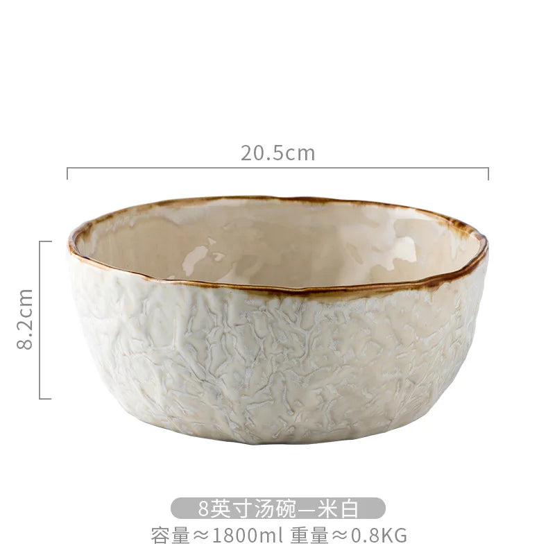 Creative Nordic Style Plate Bowl Tableware Western Style Rice Soup Noodle Salad Bowl Simple Household Dish Plate