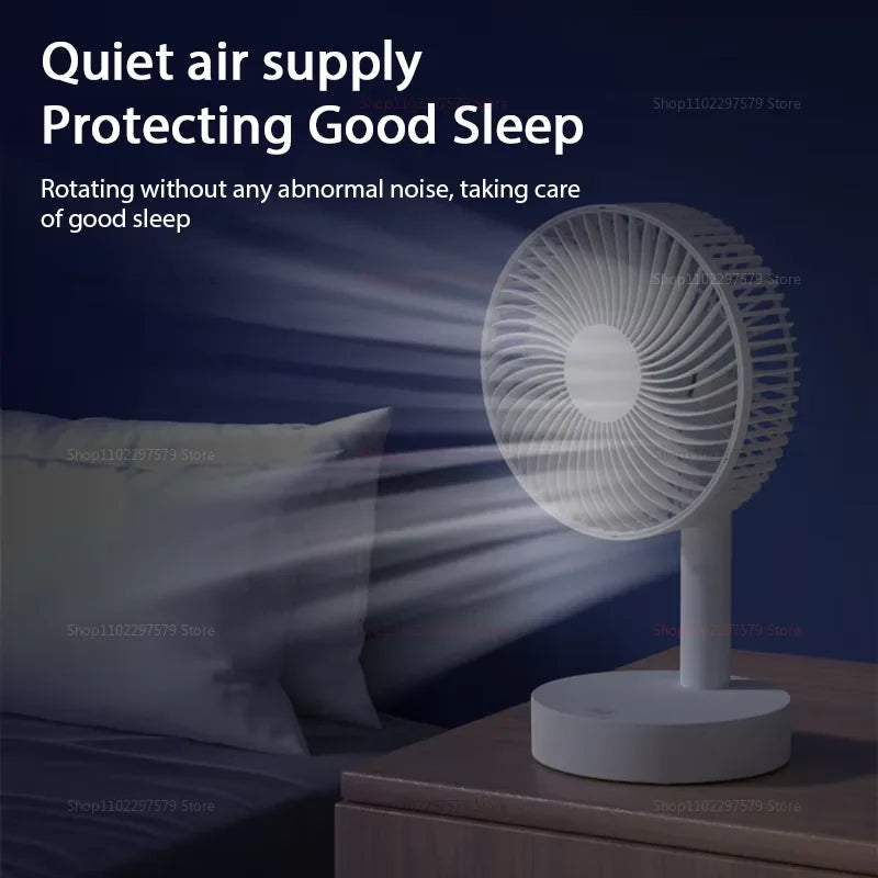 Portable Small Plug-in Desk Fan High Power No Head Shake Compact Quiet Fan for Dorm Bedroom Office Travel Indoor Outdoor Use