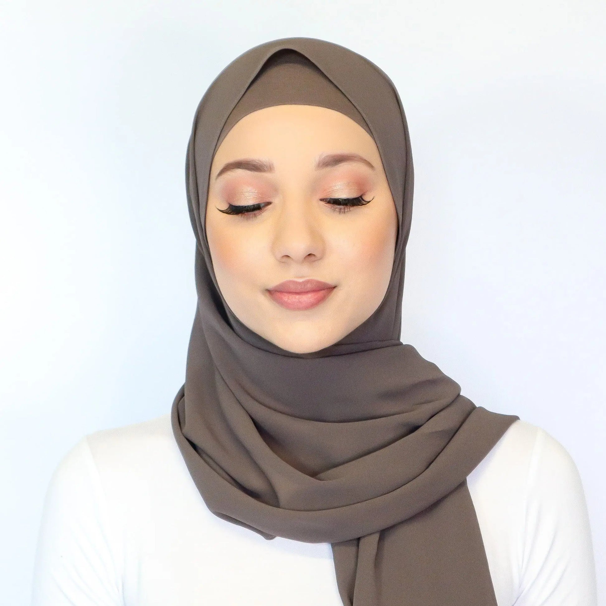 Fashion Pearl Chiffon Hijab Shawls Of Muslim Women Solid Color Head Wraps Scarf For Ladies