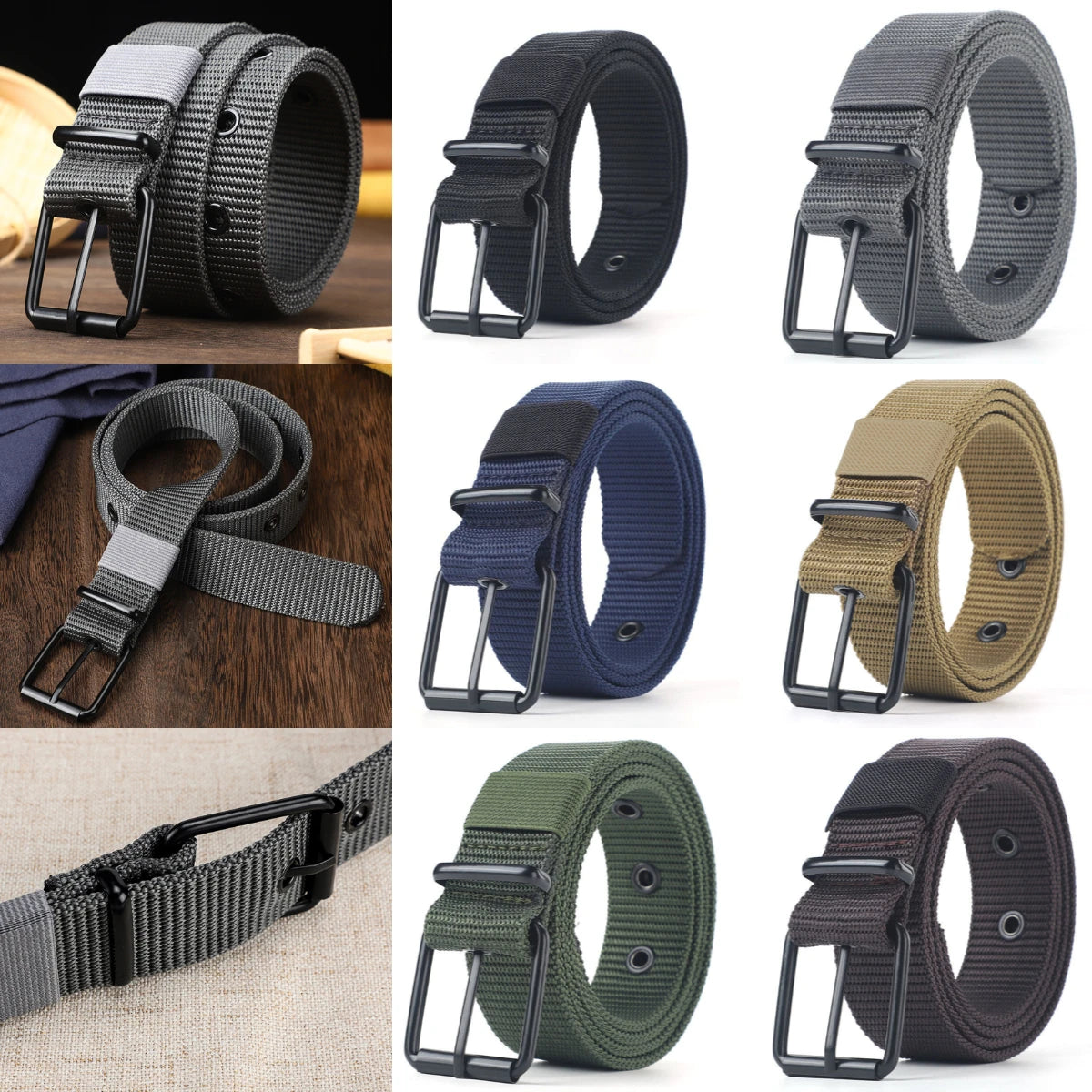 New Canvas Belts for Men Fashion Metal Pin Buckle Outdoor Work Military Tactical Strap Male Nylon Belt for Pants Jeans Waistband