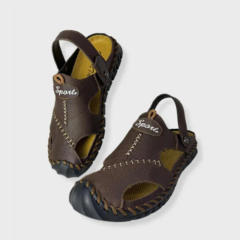 Genuine Leather Sandals Men's Comfortable Slipper Summer Man Sandals 2024 Trending Man's Leather Sandal Designer Men's Shoes