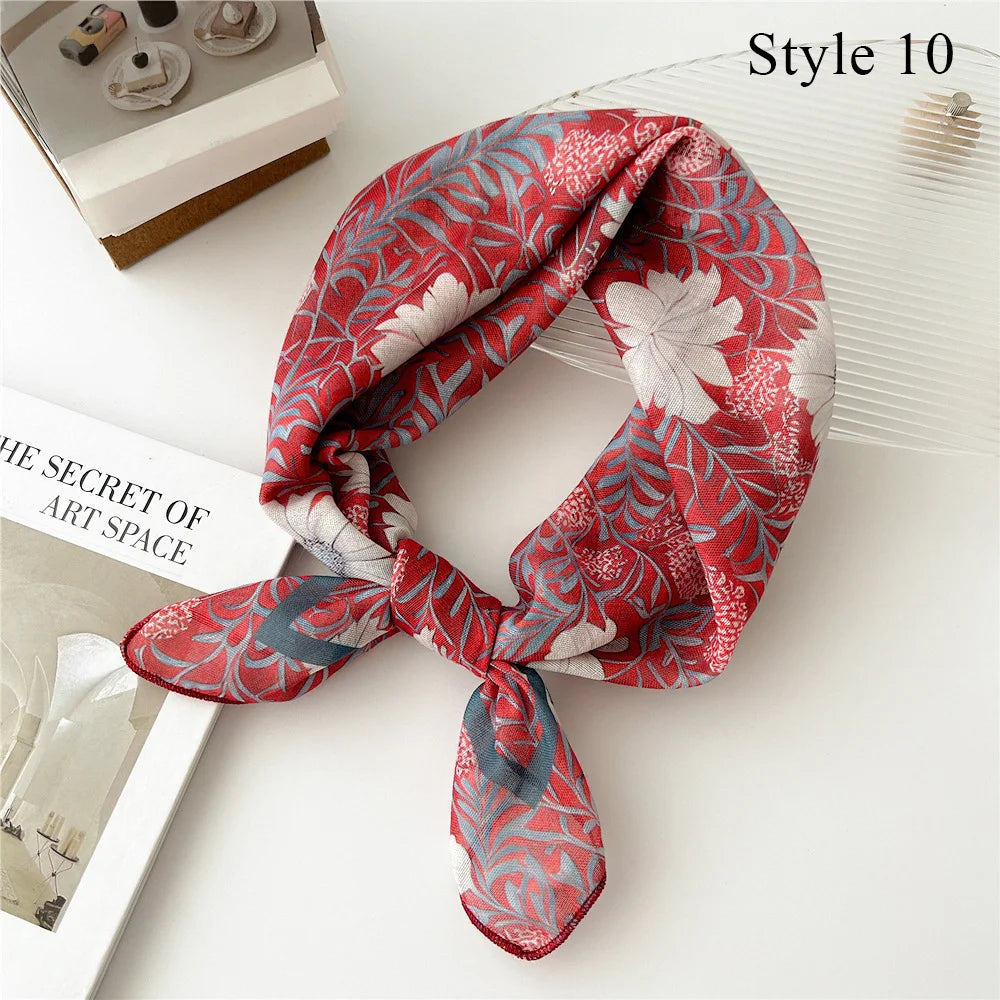 Fashion Cotton Linen Shawl Square Scarf for women sweet Cherry Print Hijabs Ladies Wraps summer sunscreen Bandanas Head scarf