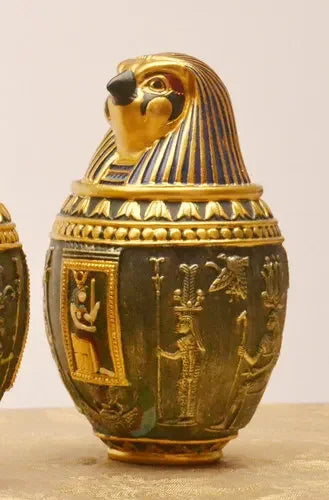 Memorial Funeral Supplies Egyptian Pet Urn Canopic Cat Dog Cremation Urn for Ashes Pet Coffin Box Home Decoration Figurines
