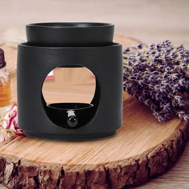 AXYC Cylinder Ceramics Essential Oil Burners Aromatherapies Lamp Fragrances Diffuser with Removable Bowl Tealight Spoon Set