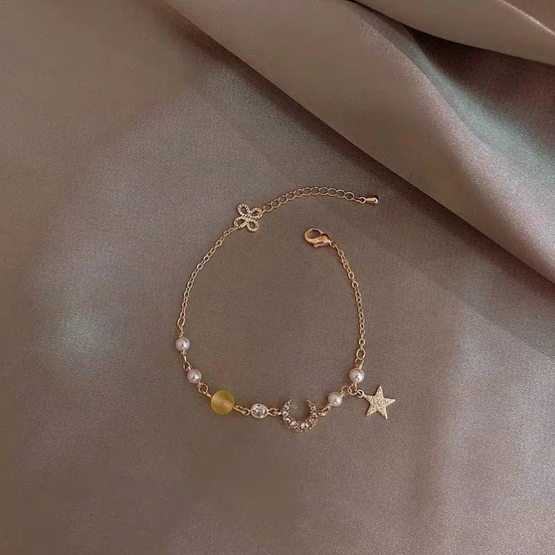 Fashion Silver Color Hollow Double Heart Bangle Women Shining Zircon Charm Bracelet Adjustable Minimalist Style Jewelry Gifts