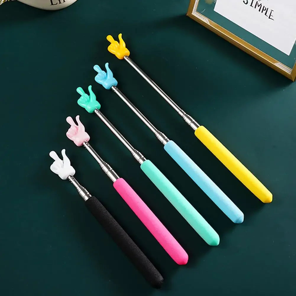 Stainless Steel Teaching Pointer Parent-Child Finger Reading Sticks Telescopic Rod Finger Design Teaching Stick Kids School Tool