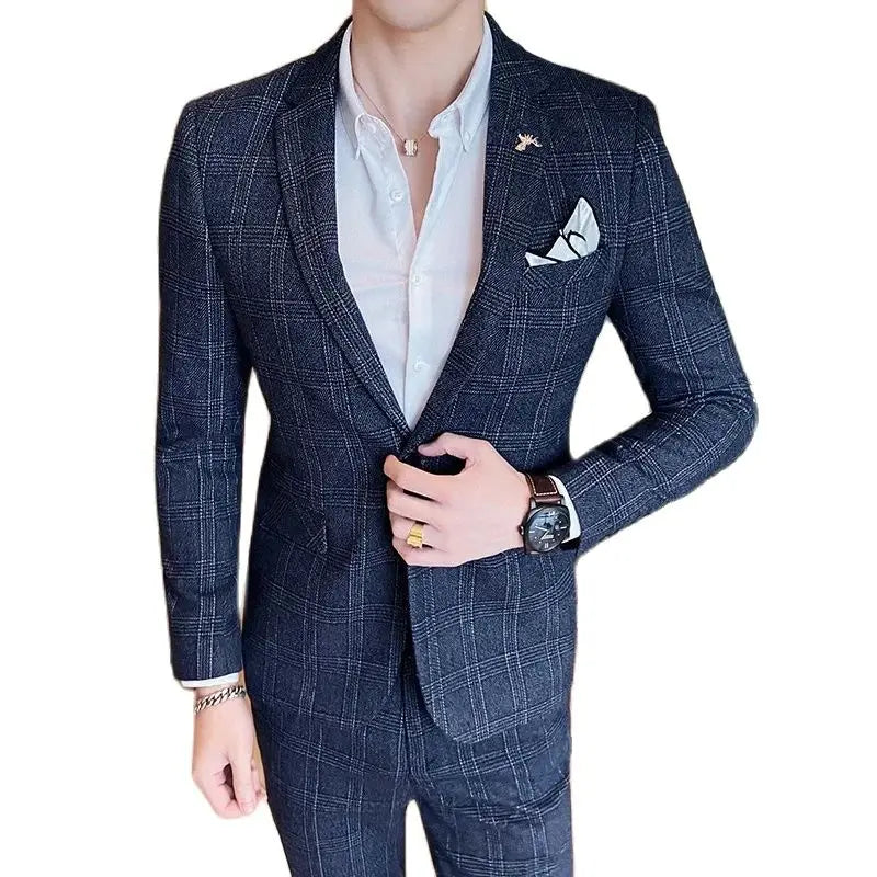 2025 Suit (Blazer+ Pants) Men's Fashion Hosts British Style Work Business Wedding Casual Art Style Elegant Gentleman Suit M-5XL
