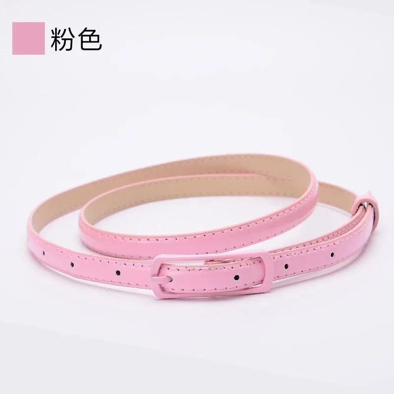 Ladies Fine Belt Japanese Word Buckle PU Belt Ladies Fashion Belt Thin Waist Skirt