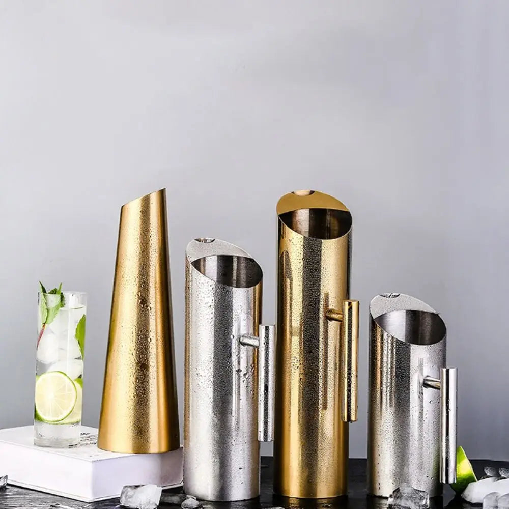 Coffee Jug 1/1.5/2L Stainless Steel Water Jug Large Capacity Straight Cold Kettle Splash Proof Silver/gold Pitcher KTV