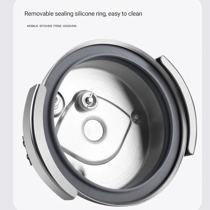 Upgrade Non stick Pressure Pot Small Outdoor Camping 0.8L-1.6L Home Gas Induction Cooker Pressure Pot Cooking 5 Bowls of Rice