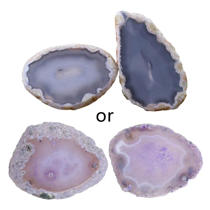 Natural Agate Geode Polished Irregular Crystal Slice Stone DIY Pendant Mineral Home Decoration Drop Ship