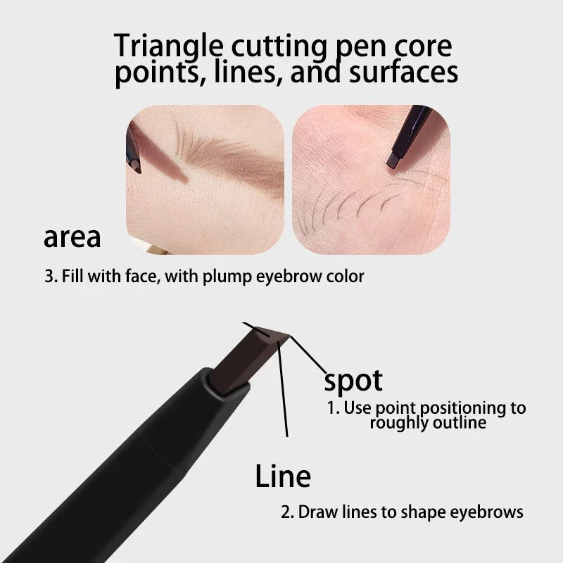 5 Colors Eyebrow Pencil Waterproof Natural Long Lasting Smooth Fill Fluff Blendable High Pigment Brow Pencil Eye Makeup Cosmetic