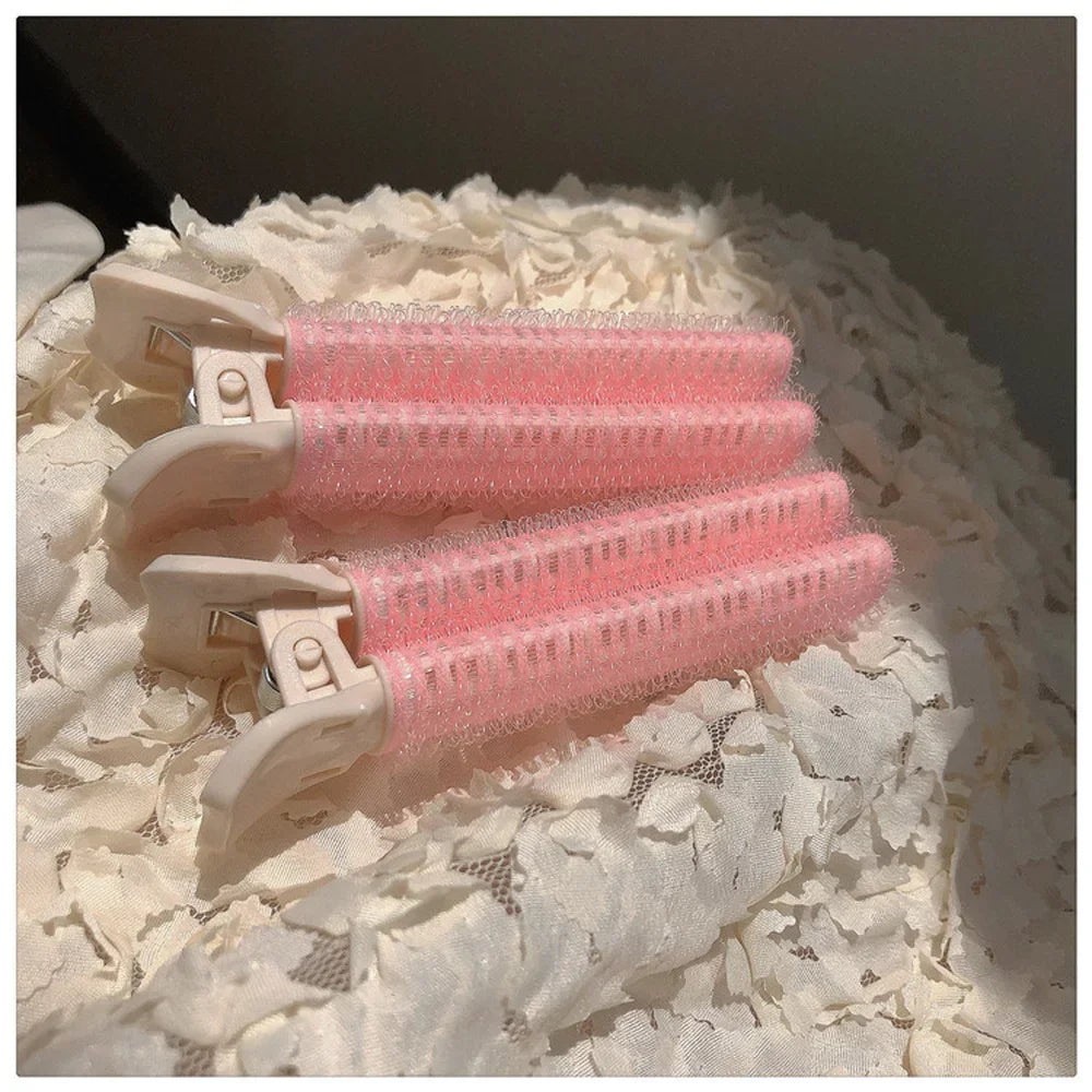 2pcs Fluffy Natural Hair Root Clip Women Girls Hair Styling Clip Lazy Curly Hair Roller Korean Pink Hair Clips Hair Accessories
